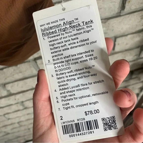 Lululemon Align Ribbed High-Neck Tank Top Roasted Brown - Picture 5 of 7